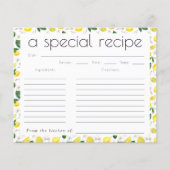 Citrus Lemon Vrijgezellenfeest Recipe Kaart (Voorkant)