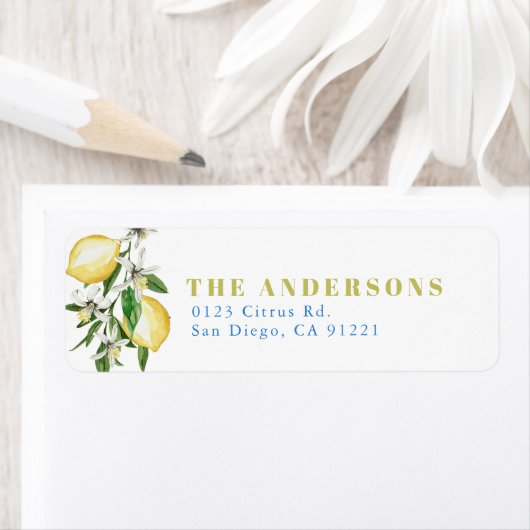 Citrus Lemon Waterverf Amalfi Etiket (Insitu)