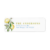 Citrus Lemon Waterverf Amalfi Etiket (Voorkant)