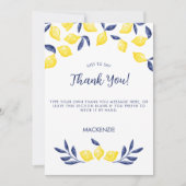 Citrus Lemon Waterverf Bedankkaart (Voorkant)