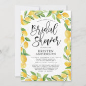 Citrus Lemon Waterverf Border Vrijgezellenfeest Kaart (Voorkant)