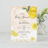 Citrus Lemon Waterverf Gewaardeerd Baby shower Kaart (Staand voorkant)
