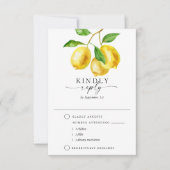 Citrus Lemon Waterverf Maaltijd Keuze RSVP Kaartje (Voorkant)