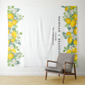 Citrus Lemon Wedding Photo Booth Banner Wandkleed (In Situ (horizontaal))