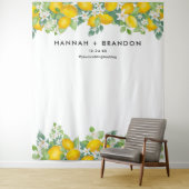 Citrus Lemon Wedding Photo Booth Banner Wandkleed (In situ)