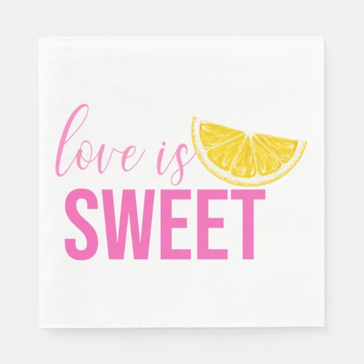 Citrus Lemon Wedding Vrijgezellenfeest Boho Roze Servet (Voorkant)
