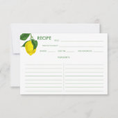 Citrus Lemon Yellow Green Recipe Card (Voorkant)