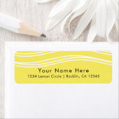 Citrus Lemon Yellow & White Wave Modern Wedding Etiket (Insitu)