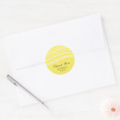 Citrus Lemon Yellow & White Wave Modern Wedding Ronde Sticker (Envelop)