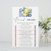 Citrus lemon zei dat ze vrijgezellenfeest spel zei (Staand voorkant)