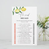 Citrus lemon zei dat ze vrijgezellenfeest spel zei (Staand voorkant)