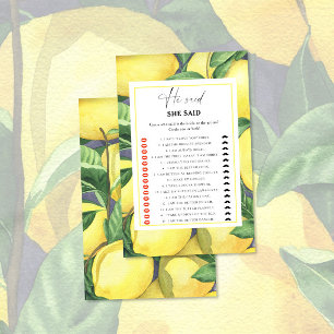 Citrus lemon zei dat ze vrijgezellenfeest spel zei