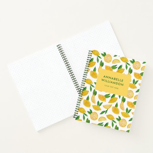 Citrus Lemon zomerfruit patroon Notitieboek (Binnen)