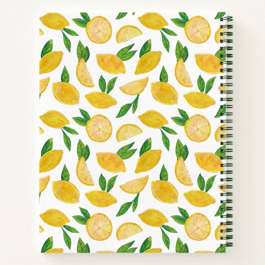 Citrus Lemon zomerfruit patroon Notitieboek (Achterkant)