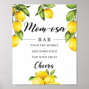 Citrus Lemons Baby shower Mam-osa Bar Sign Poster