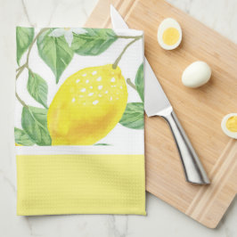 Citrus Lemons en Green Leaves Kitchen Theedoek