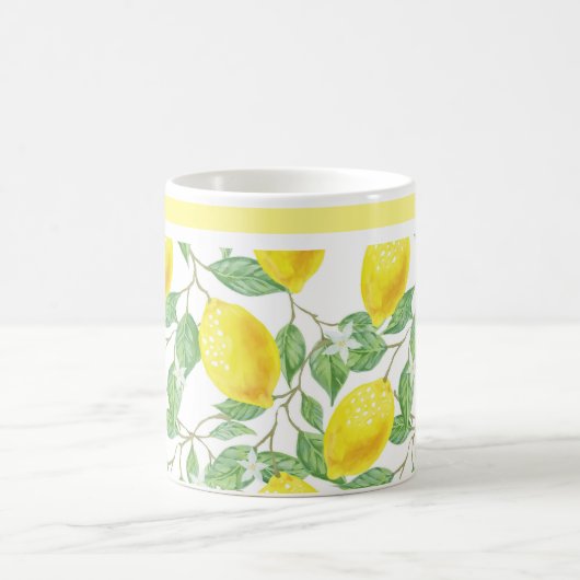 Citrus Lemons en Leaves Coffee Mok (Center)