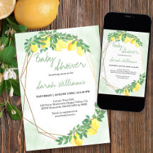 Citrus Lemons Gold Lijst Mint Wash Baby shower