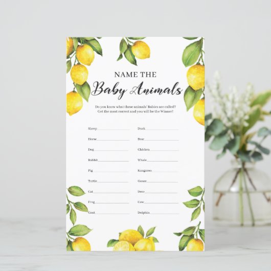 Citrus Lemons noemen het babydierenspel (Staand voorkant)