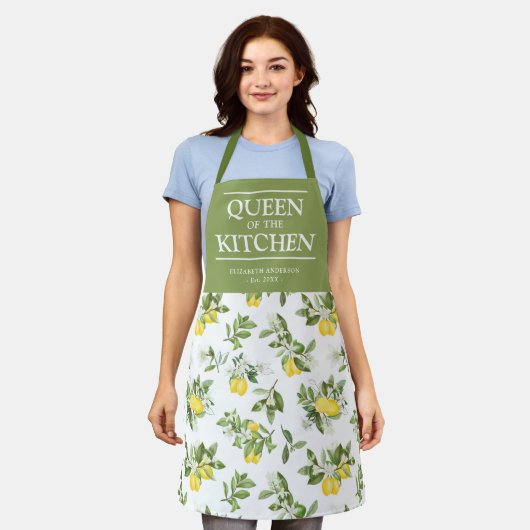 Citrus Lemons Queen of the Kitchen Name Schort (Gedragen)