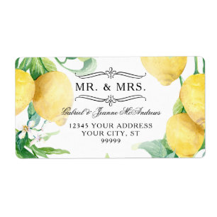 Citrus Lemons White Floral Greenery Wreath Return Etiket