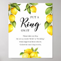 Citrus lemons zet een ring op het bord van het bru