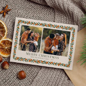 Citrus Lijst Horizontal 5 Foto Kerstmis Feestdagenkaart
