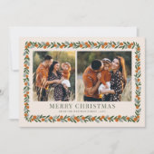 Citrus Lijst Horizontal 5 Foto Kerstmis Feestdagenkaart (Voorkant)