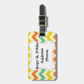 Citrus Lime Green Oranje Yellow Chevron Zigzags Bagagelabel (Voorkant verticaal)
