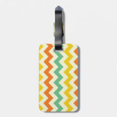Citrus Lime Green Oranje Yellow Chevron Zigzags Bagagelabel (Achterkant verticaal)