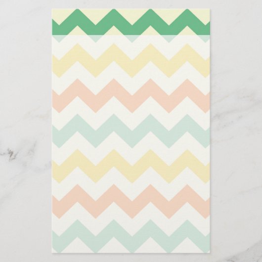 Citrus Lime Green Oranje Yellow Chevron Zigzags Briefpapier (Voorkant)