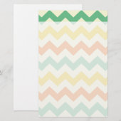 Citrus Lime Green Oranje Yellow Chevron Zigzags Briefpapier (Voorkant / Achterkant)