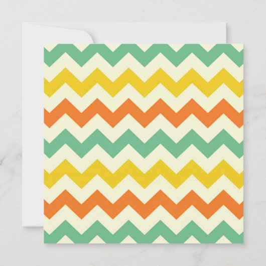 Citrus Lime Green Oranje Yellow Chevron Zigzags Kaart (Achterkant)
