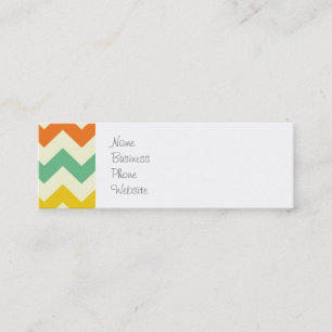 Citrus Lime Green Oranje Yellow Chevron Zigzags Mini Visitekaartje