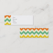 Citrus Lime Green Oranje Yellow Chevron Zigzags Mini Visitekaartje (Voorkant / Achterkant)