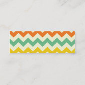 Citrus Lime Green Oranje Yellow Chevron Zigzags Mini Visitekaartje (Achterkant)