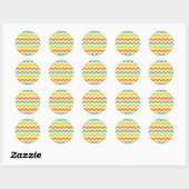 Citrus Lime Green Oranje Yellow Chevron Zigzags Ronde Sticker (Vel)