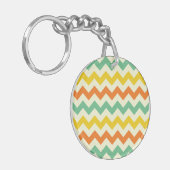 Citrus Lime Green Oranje Yellow Chevron Zigzags Sleutelhanger (Voorkant Links)