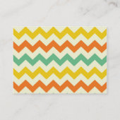 Citrus Lime Green Oranje Yellow Chevron Zigzags Visitekaartje (Achterkant)