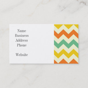 Citrus Lime Green Oranje Yellow Chevron Zigzags Visitekaartje