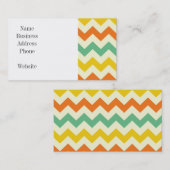 Citrus Lime Green Oranje Yellow Chevron Zigzags Visitekaartje (Voorkant / Achterkant)