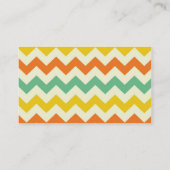 Citrus Lime Green Oranje Yellow Chevron Zigzags Visitekaartje (Achterkant)