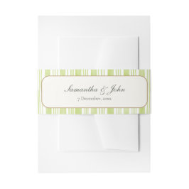 Citrus Lime Green Stripe Modern Wedding Uitnodigingen Wikkel