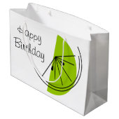 Citrus Lime Happy Birthday cadeautas grote (Achterkant Gekanteld)