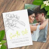 Citrus limoen bloesem foto bruiloft opslaan van de save the date