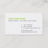 Citrus limoen boer jam maker groene visitekaartjes (Voorkant)