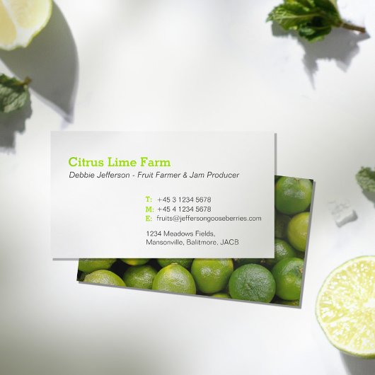 Citrus limoen boer jam maker groene visitekaartjes