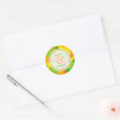 Citrus Limoen Bubbly Mod Stippen Zomer Bruiloft St Ronde Sticker (Envelop)