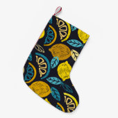 Citrus limoen lemon doedle hand getekend patroonpa kleine kerstsok (Voorkant (Hangend))