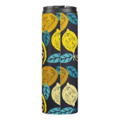 Citrus limoen lemon doedle hand getekend patroonpa thermosbeker (Achterkant)